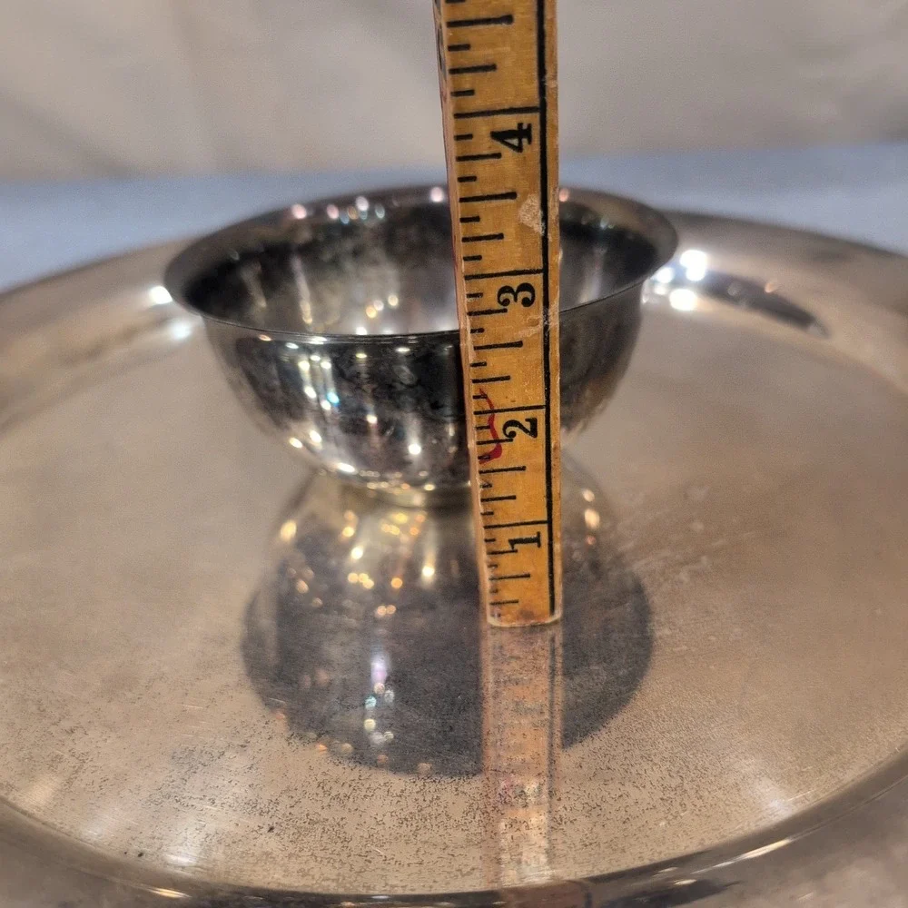 Wm A Rogers Oneida Silver Plated Chip and Dip Server Round Platter Bowl NA310 - Picture 11 of 11